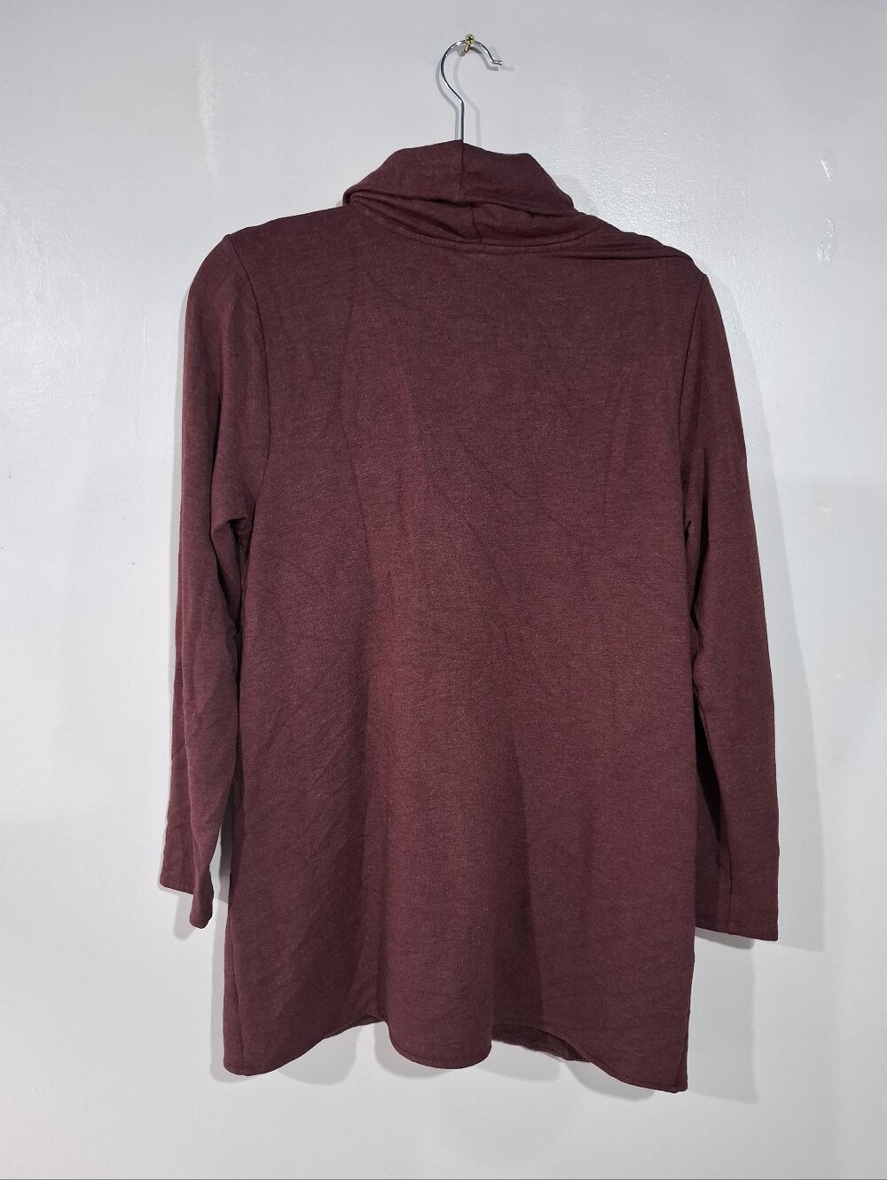 J. Jill Purejill Burgundy Cowl Neck Tunic Sweater Pockets Soft Warm Sz M - Picture 4 of 10